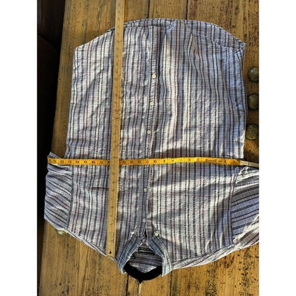 Vintage Preswick & Moore Men's Purple Shirt size Large short sleeve collared - Picture 7 of 7